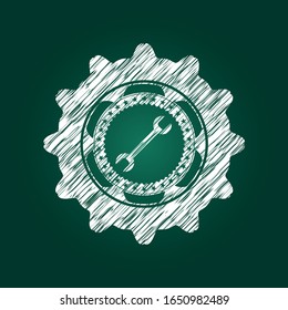 Symbol in der Umkarton-Emblem auf schwarzer Tafel