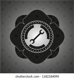 wrench icon inside retro style black emblem