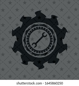 wrench icon inside retro style black emblem