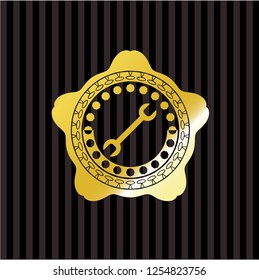 wrench icon inside shiny badge