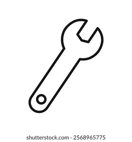 Wrench icon Isolated flat vector in outline