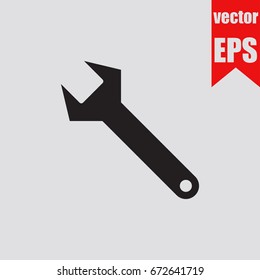 Wrench icon isolated on grey background.Vector illustration.