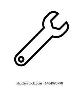 Icono de llave, aislado en fondo blanco. 
Ilustración de estilo plano lineal del vector