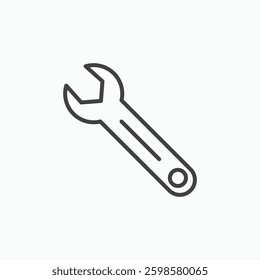 Wrench icon isolated on white background