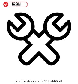 wrench icon isolated sign symbol vector illustration - high quality black style vector icons
