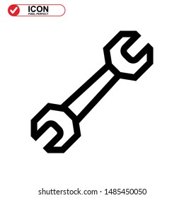 wrench icon isolated sign symbol vector illustration - high quality black style vector icons
