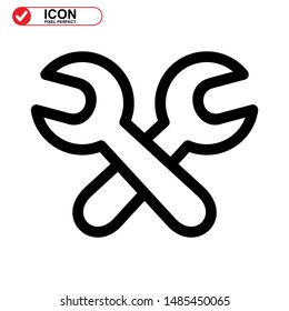 wrench icon isolated sign symbol vector illustration - high quality black style vector icons
