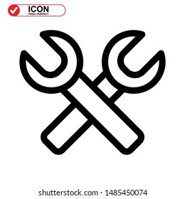 wrench icon isolated sign symbol vector illustration - high quality black style vector icons
