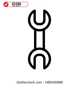 wrench icon isolated sign symbol vector illustration - high quality black style vector icons
