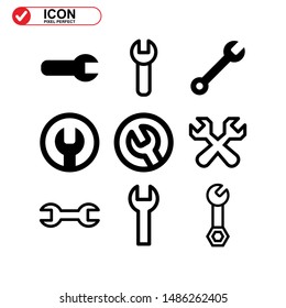 wrench icon isolated sign symbol vector illustration - Collection of high quality black style vector icons

