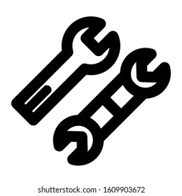 wrench icon isolated sign symbol vector illustration - high quality black style vector icons
