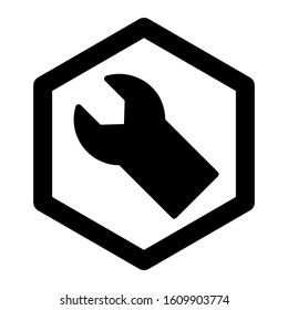 wrench icon isolated sign symbol vector illustration - high quality black style vector icons
