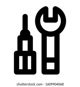wrench icon isolated sign symbol vector illustration - high quality black style vector icons
