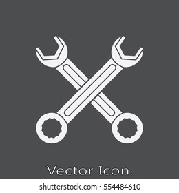 Wrench Icon isolated sign symbol and flat style for app, web and digital design. Vector illustration.