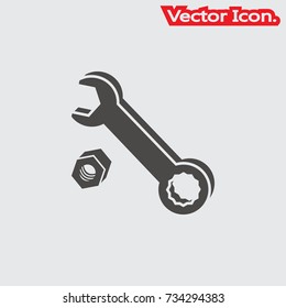 Wrench Icon isolated sign symbol and flat style for app, web and digital design. Vector illustration.