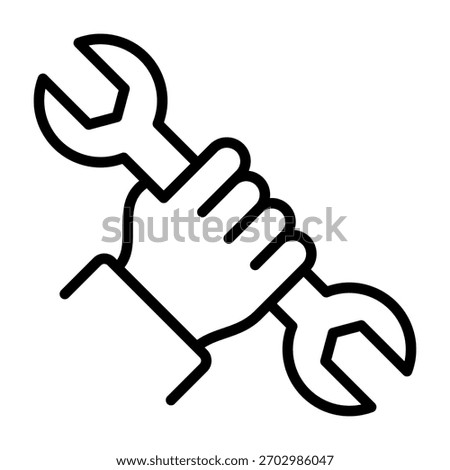 Wrench Icon Line Design Vector Illustration