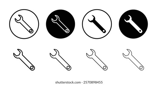 Wrench icon linear logo isolated