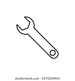 Wrench icon linear logo isolated