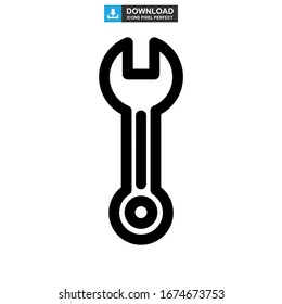 wrench icon or logo isolated sign symbol vector illustration - high quality black style vector icons
