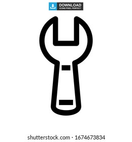 wrench icon or logo isolated sign symbol vector illustration - high quality black style vector icons
