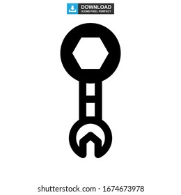 wrench icon or logo isolated sign symbol vector illustration - high quality black style vector icons
