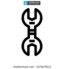 wrench icon or logo isolated sign symbol vector illustration - high quality black style vector icons
