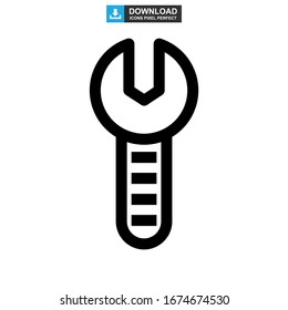 wrench icon or logo isolated sign symbol vector illustration - high quality black style vector icons
