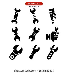 wrench icon or logo isolated sign symbol vector illustration - Collection of high quality black style vector icons
