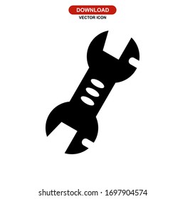 wrench icon or logo isolated sign symbol vector illustration - high quality black style vector icons
