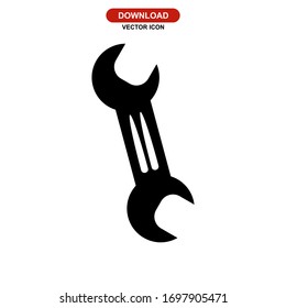 wrench icon or logo isolated sign symbol vector illustration - high quality black style vector icons
