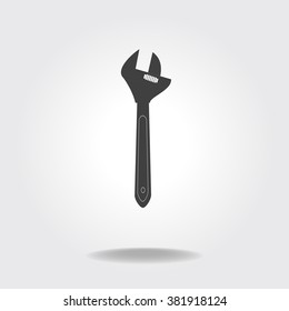Wrench Icon, Maintenance Concept, Vector Illustration.Adjustable Wrench