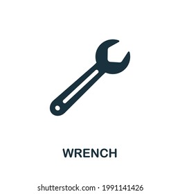 Wrench icon. Monochrome simple element from manufacturing collection. Creative Wrench icon for web design, templates, infographics and more
