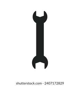 Wrench icon on black background.