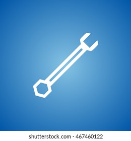 Wrench Icon on blue color.