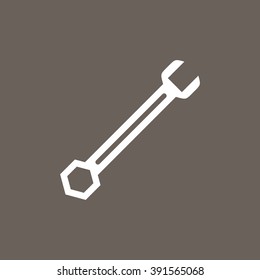 Wrench Icon on Dark Gray Color. Eps-10.