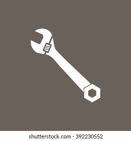 Wrench Icon on Dark Gray Color. Eps-10.