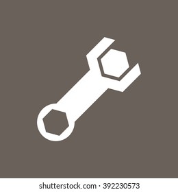 Wrench Icon on Dark Gray Color. Eps-10.