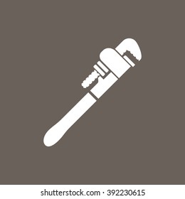 Wrench Icon on Dark Gray Color. Eps-10.
