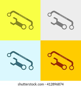 Wrench Icon on Four Different Backgrounds. Eps-10.
