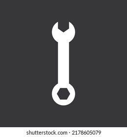 Wrench icon on grey background