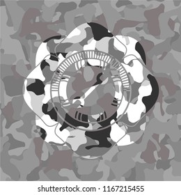 wrench icon on grey camo pattern