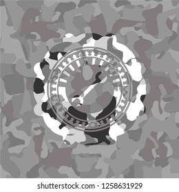 wrench icon on grey camouflage texture