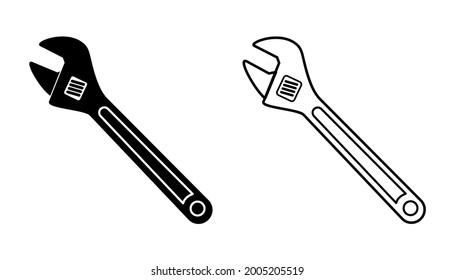 wrench icon on white background