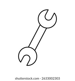 Icono de llave inglesa sobre fondo blanco