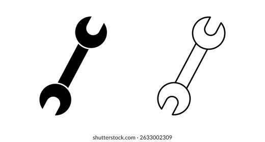 Icono de llave inglesa sobre fondo blanco