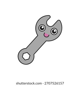 Icono de llave inglesa sobre fondo blanco