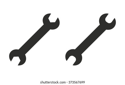 Wrench  icon  on white background. Vector illustration.
