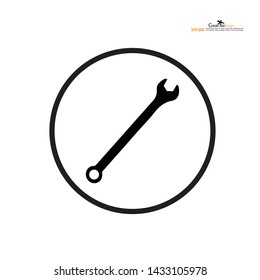 wrench icon on white background.craftsman tool.vector illustration.