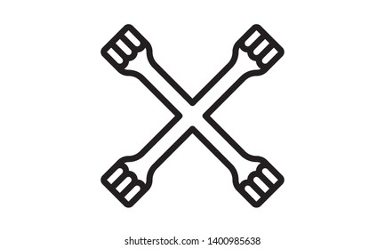 wrench icon. One of set web icons - Vector