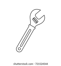 Wrench icon. Outline illustration of Wrench vector icon for web isolated on white background